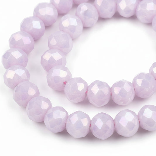 Strand of Glass Electroplate Plum AB Glass Beads - 4mm