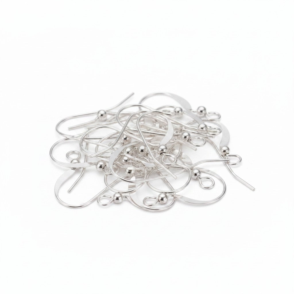 Earring Hooks Silver Plated - Pack of 10 Pairs