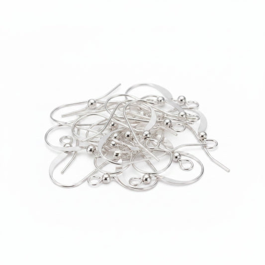 Earring Hooks Silver Plated - Pack of 10 Pairs
