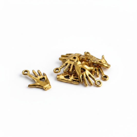 Golden Hand Charms - 10 Pack