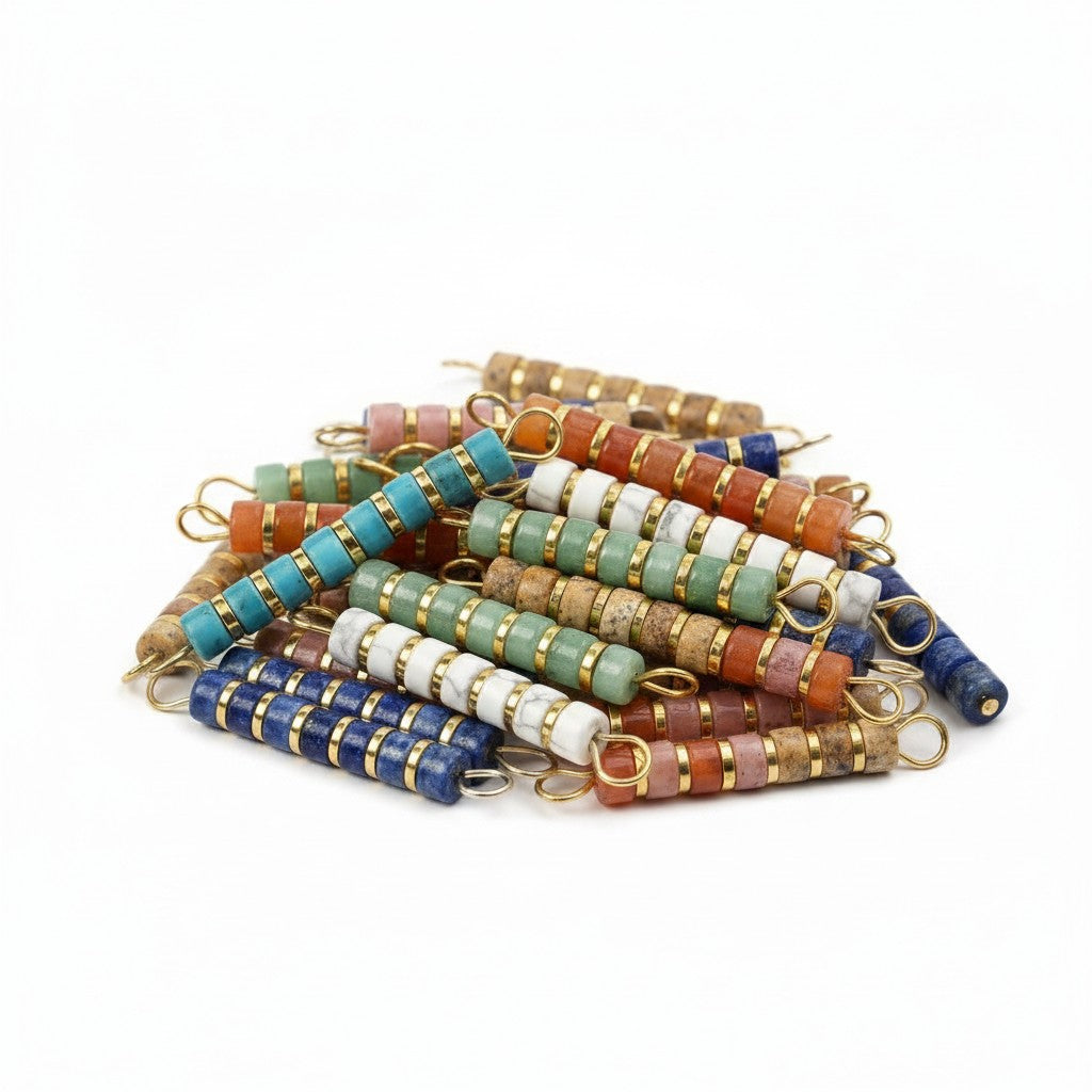 Gemstone Beaded Pendants - 33mm