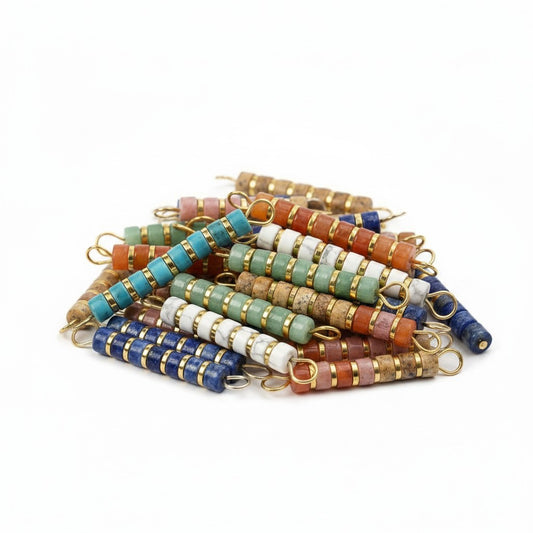 Gemstone Beaded Pendants - 33mm