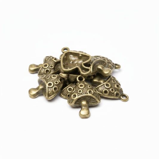 Bronze Tone Mushroom Pendant - 26mm
