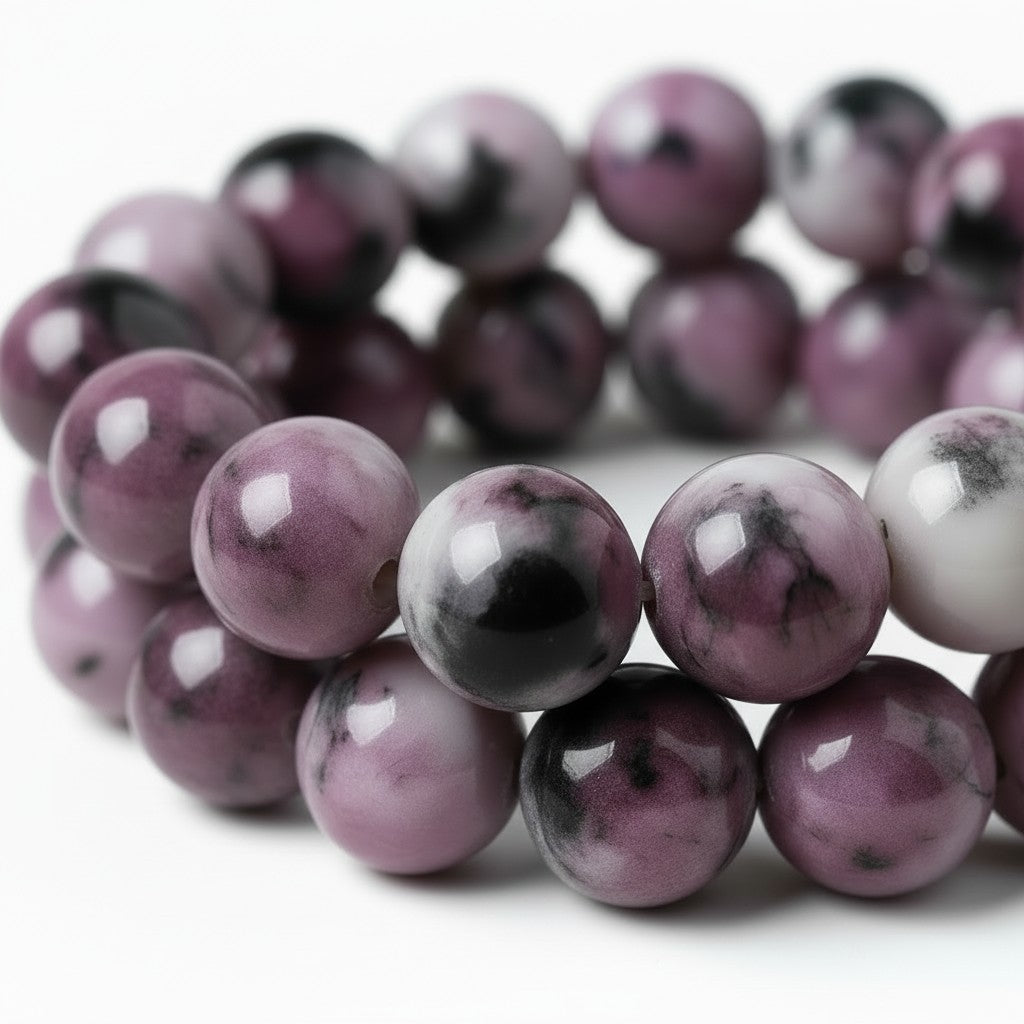 Strand of Persian Jade Violet Gemstone Beads - 8mm