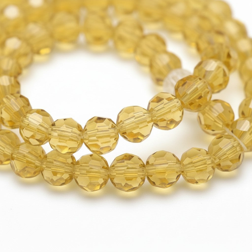 Strand of Light Khaki Glass beads - 4mm