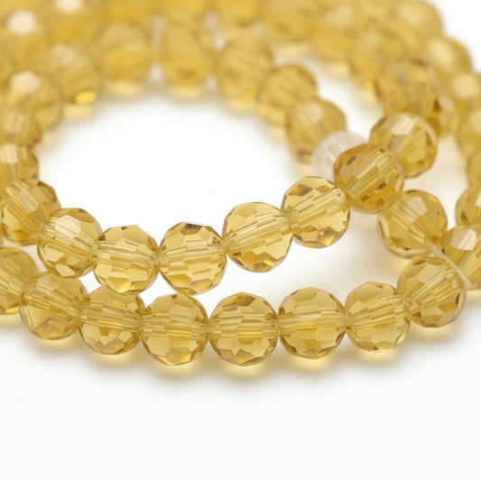 Strand of Light Khaki Glass beads - 4mm