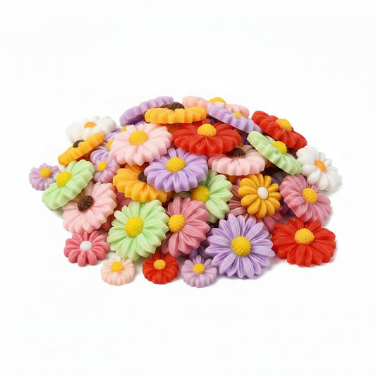 Mixed Flower Embellishments - Pack of 10