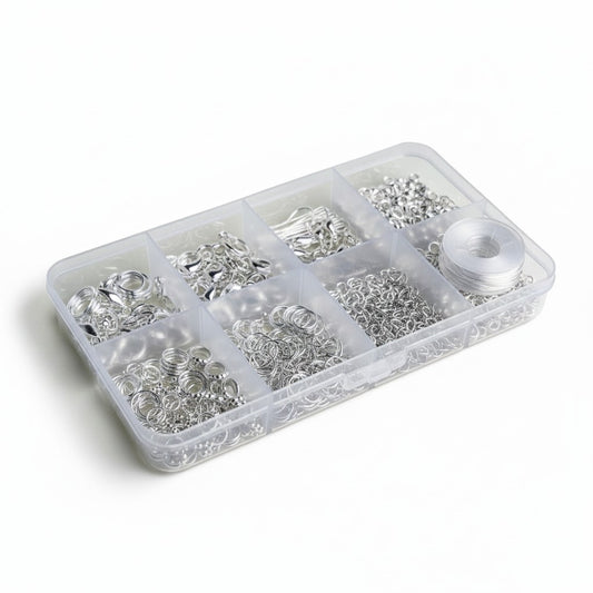 Box of Silver Plated Findings - 800 Pieces
