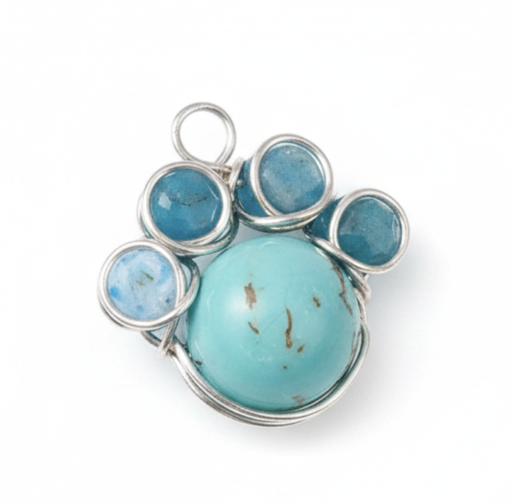 Paw Print Gemstone Pendants