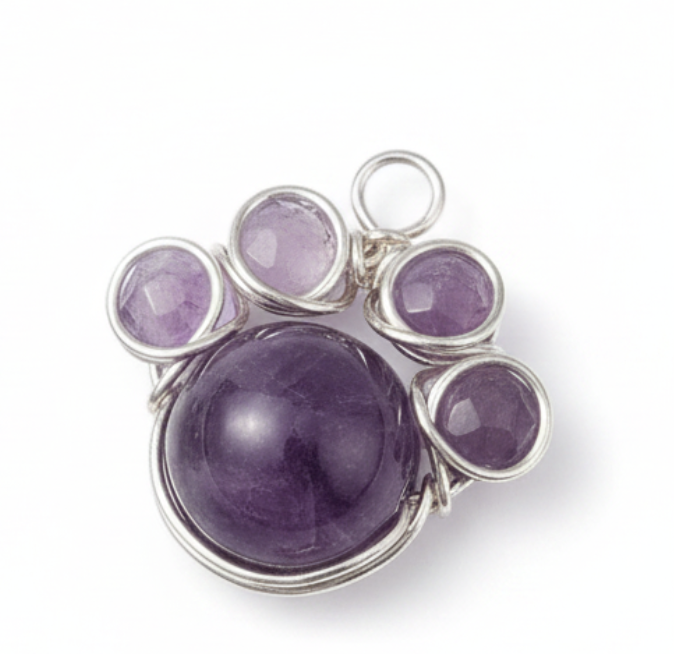 Paw Print Gemstone Pendants