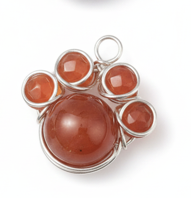 Paw Print Gemstone Pendants