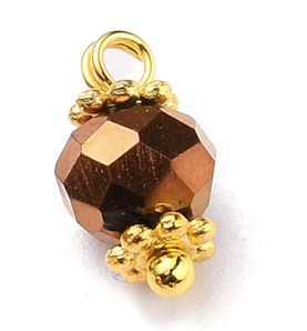 Faceted Electroplate Glass Bead Charm