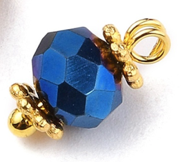 Faceted Electroplate Glass Bead Charm
