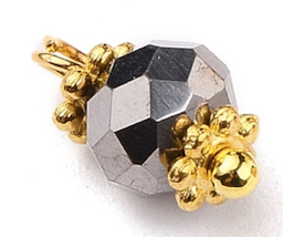 Faceted Electroplate Glass Bead Charm