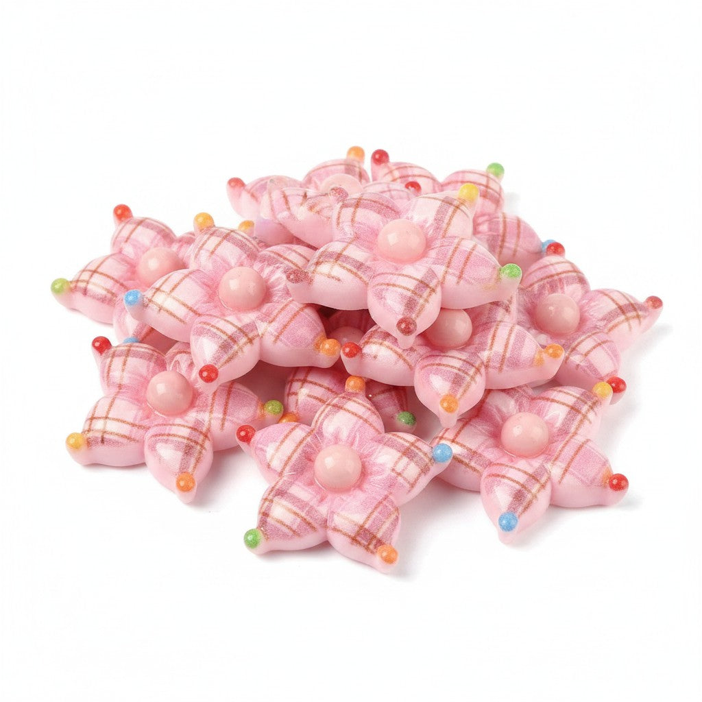 Tartan Flower Embellishment - 25mm