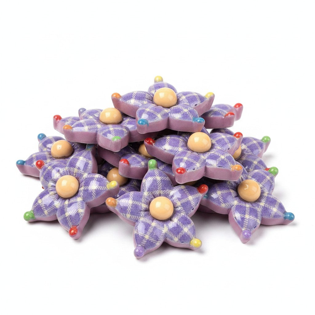 Tartan Flower Embellishment - 25mm