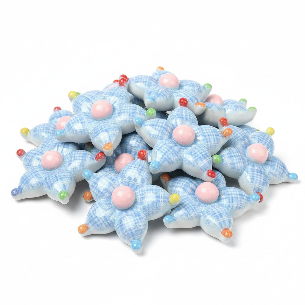 Tartan Flower Embellishment - 25mm