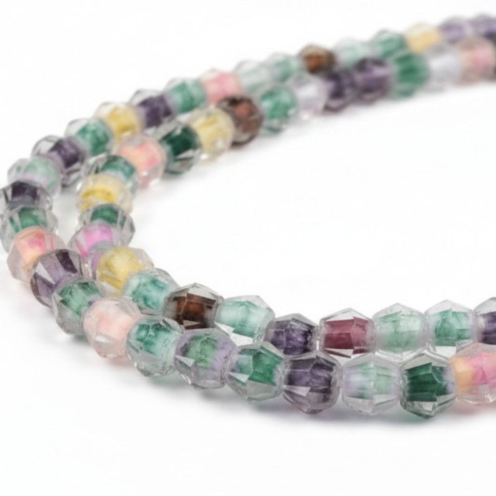 Strand of Mixed Colour Glass Beads - 4mm